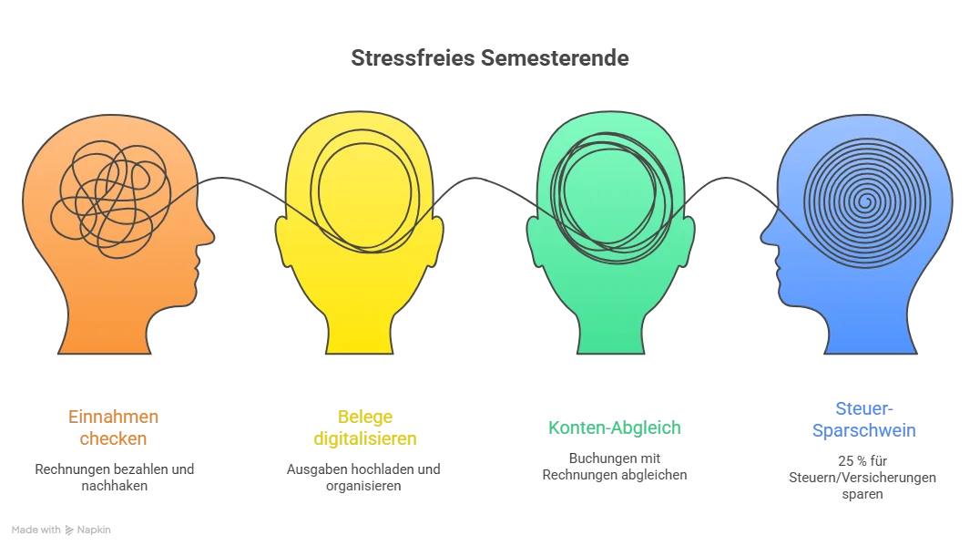 Stressfreies Semesterende: 4-Schritte-Checkliste für studentische Freelancer