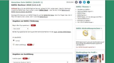 BAföG Rechner von Studis-Online.de